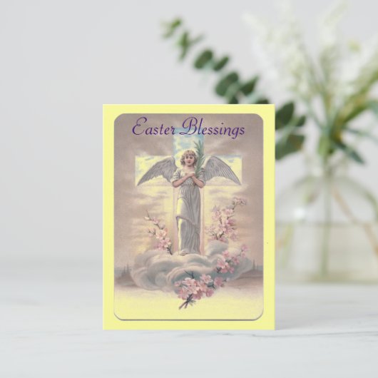 ヴィンテージイースターエンジェルポストカード シーズンポストカード (スタンド正面)