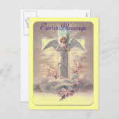 ヴィンテージイースターエンジェルポストカード シーズンポストカード (正面/裏面)