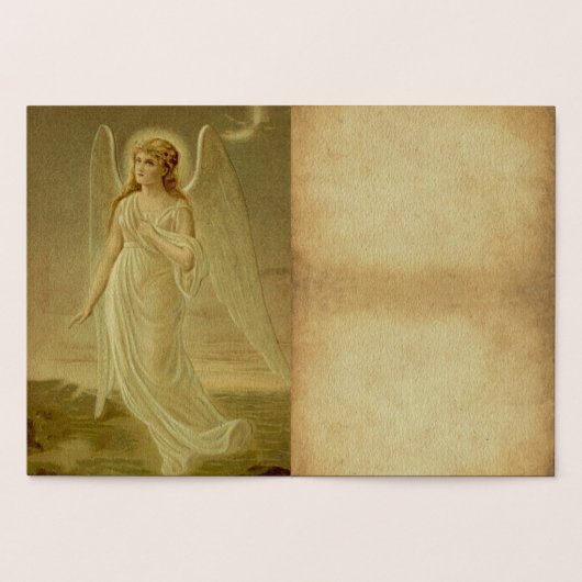 ヴィンテージイースターエンジェル挨拶 箔カード (内部)