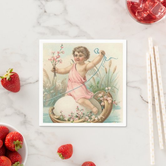 ヴィンテージイースターエンジェル紙 スタンダードカクテルナプキン (インサイチュ)