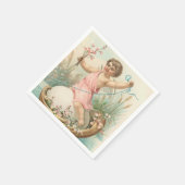 ヴィンテージイースターエンジェル紙 スタンダードカクテルナプキン (角)