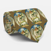 ヴィンテージイースターエンジェル、子羊、リリー花、金ゴールドスター ネクタイ (ロール)