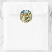 ヴィンテージイースターエンジェル、子羊、リリー花、金ゴールドスター ラウンドシール (バッグ)