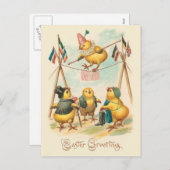 ヴィンテージイースターカードとサーカスの雛 シーズンポストカード (正面/裏面)