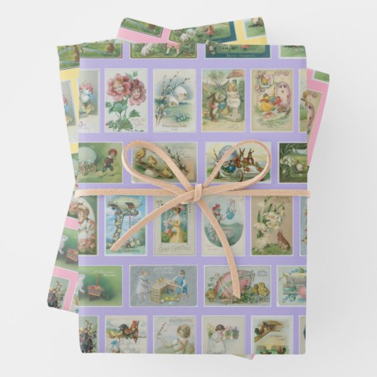 ヴィンテージイースターカードの紙シート(3) ラッピングペーパーシート (インサイチュ)