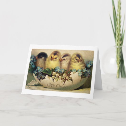 ヴィンテージイースターカード再生用グリーティングカード シーズンカード (正面)