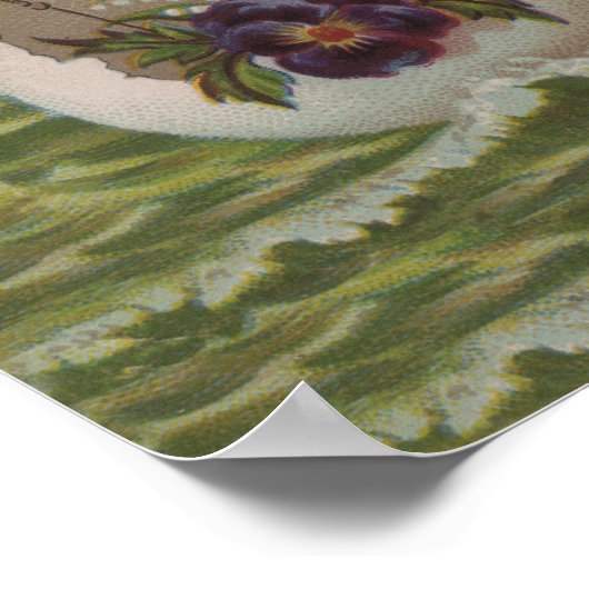 ヴィンテージイースターカード子供セーリング ポスター (角)