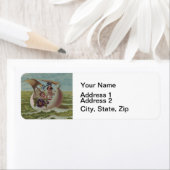 ヴィンテージイースターカード子供セーリング ラベル (インサイチュ)