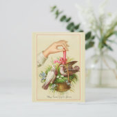 ヴィンテージイースターカード2つの鳩 ポストカード (スタンド正面)