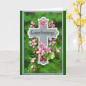 ヴィンテージイースターカード – イースタークロス カード (黄色い花)