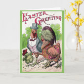 ヴィンテージイースターカード – ドレッシーチキン カード (黄色い花)
