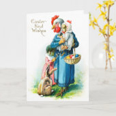 ヴィンテージイースターカード – ママヘン&フレンド カード (黄色い花)