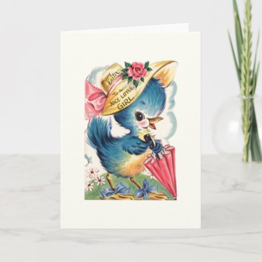 ヴィンテージイースターカードfor nice小さな女の子 シーズンカード (正面)