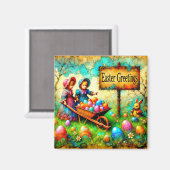 ～ヴィンテージイースターガールズ～イースターエッグバニー～ マグネット (正面/裏面)