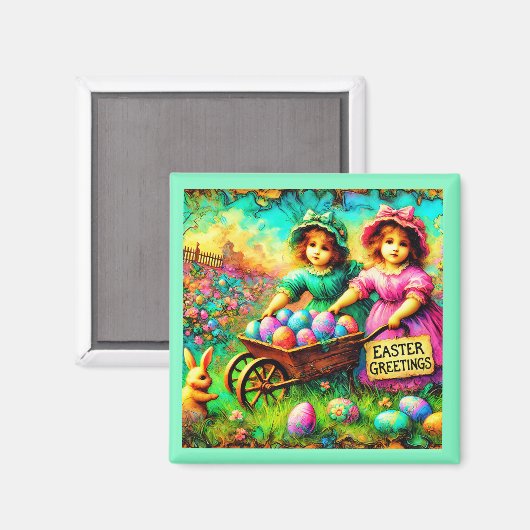 ヴィンテージイースターガールズ~イースターエッグ~ マグネット (正面/裏面)