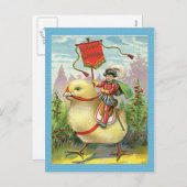 ヴィンテージイースターガール卵の紫色の花, ZSSG シーズンポストカード (正面/裏面)