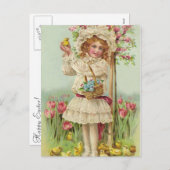 ヴィンテージイースターガール シーズンポストカード (正面/裏面)