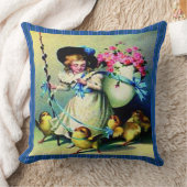 ヴィンテージイースターガール、ベビーチックス&ストライプ, ZSSG クッション (ブランケット)