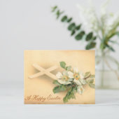 ヴィンテージイースタークロスと犬のバラ シーズンポストカード (スタンド正面)