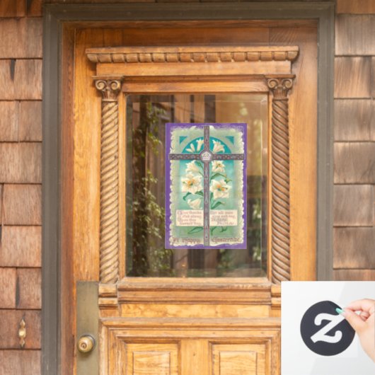 ヴィンテージイースタークロスウィンドウの固定 ウィンドウサイン (ホームデコレーション)