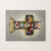 ヴィンテージイースタークロス宗教ホリデー金ゴールド ジグソーパズル (横)