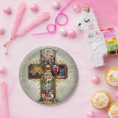 ヴィンテージイースタークロス宗教ホリデー金ゴールド ペーパープレート (パーティー)