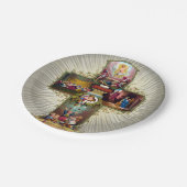 ヴィンテージイースタークロス宗教ホリデー金ゴールド ペーパープレート (アングル)