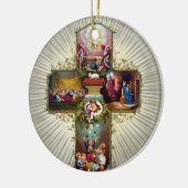ヴィンテージイースタークロス宗教的な休日金ゴールド セラミックオーナメント (左)