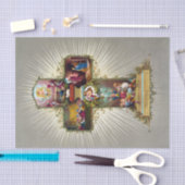 ヴィンテージイースタークロス宗教的な休日金ゴールド 薄葉紙 (クラフト)