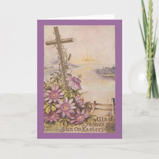 ヴィンテージイースタークロス&パープルフラワーズ シーズンカード (正面)