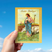 ヴィンテージイースターグリーツシェパードヒツプラムイエス