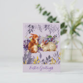 ヴィンテージイースターグリーツバニーラビット ポストカード (スタンド正面)