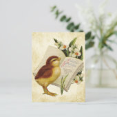 ヴィンテージイースターグリーティングとベビーシック ポストカード (スタンド正面)