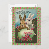 ヴィンテージイースターグリーティングカード シーズンポストカード (正面/裏面)