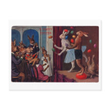 ヴィンテージイースターグリーティングカード – ジャグリングバンニ