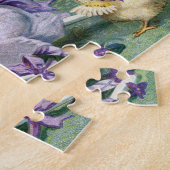 ヴィンテージイースターグリーティングガールエッグシック馬車 ジグソーパズル (側面)