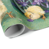 ヴィンテージイースターグリーティングガールエッグシック馬車 ラッピングペーパー (ロールコーナー)