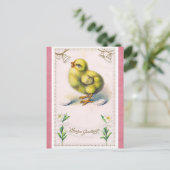 ヴィンテージイースターグリーティングキュート春シック ポストカード (スタンド正面)