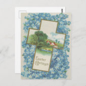 ヴィンテージイースターグリーティングクロス ポストカード (正面/裏面)