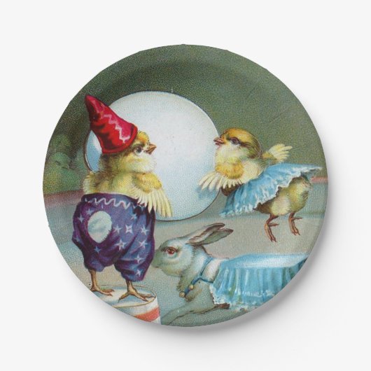 ヴィンテージイースターグリーティングシックサーカス ペーパープレート (正面)