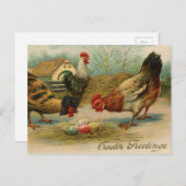 ヴィンテージイースターグリーティングチキン シーズンポストカード (正面/裏面)