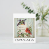 ヴィンテージイースターグリーティングバーズネストフ素朴ェンス ポストカード (スタンド正面)