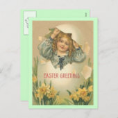 ヴィンテージイースターグリーティングポストカード シーズンポストカード (正面/裏面)