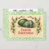 ヴィンテージイースターグリーティング卵ドッグウッド 招待状 (正面/裏面)