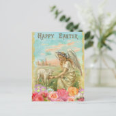 ヴィンテージイースターグリーティング春エンジェルラム ポストカード (スタンド正面)