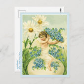 ヴィンテージイースターケルブと花 ポストカード (正面/裏面)