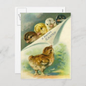 ヴィンテージイースターシックイースターカード シーズンポストカード (正面/裏面)