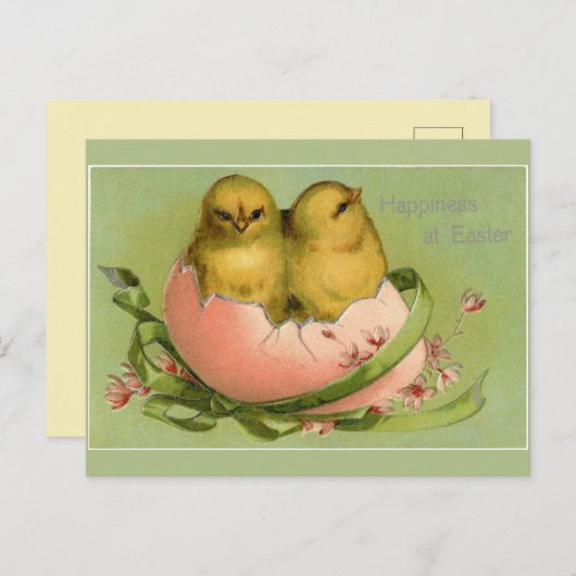 ヴィンテージイースターシックハッチ ポストカード (正面/裏面)