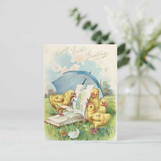 ヴィンテージイースターシックホリデー葉書 シーズンポストカード (スタンド正面)