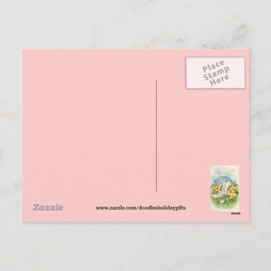 ヴィンテージイースターシックホリデー葉書 シーズンポストカード (裏面)